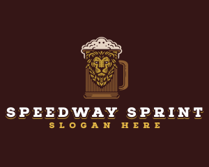 Lion Beer Mug logo design