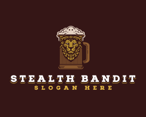 Lion Beer Mug logo design