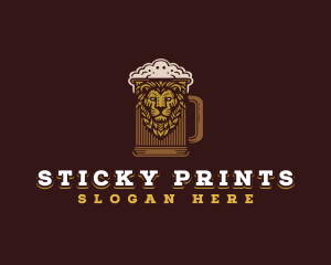 Lion Beer Mug logo design