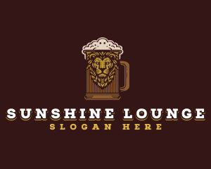 Lion Beer Mug logo design