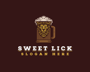 Lion Beer Mug logo design