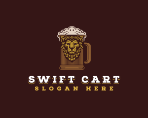 Lion Beer Mug logo design