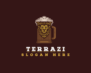 Lion Beer Mug logo design