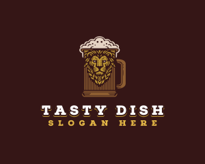 Lion Beer Mug logo design