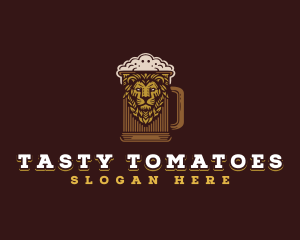 Lion Beer Mug logo design