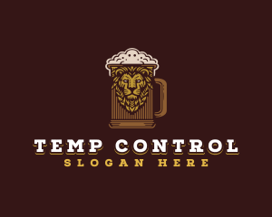 Lion Beer Mug logo design