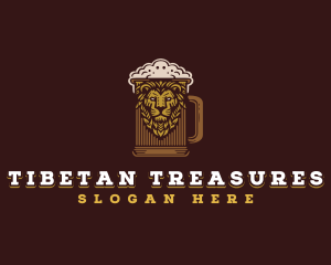 Lion Beer Mug logo design