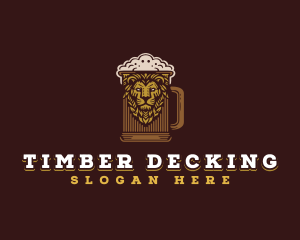 Lion Beer Mug logo design