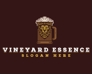 Lion Beer Mug logo design