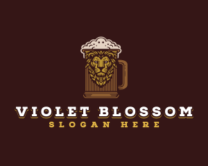 Lion Beer Mug logo design