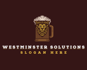 Lion Beer Mug logo design