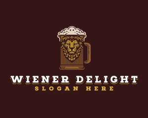 Lion Beer Mug logo design