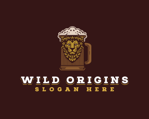 Primal - Lion Beer Mug logo design