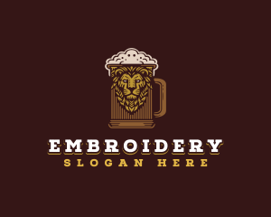 Lion Beer Mug logo design