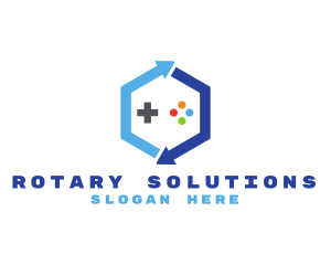 Rotary - Cyber Tech Hexagon Gaming logo design