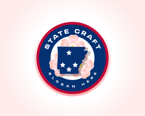 State - Arkansas State Flower logo design