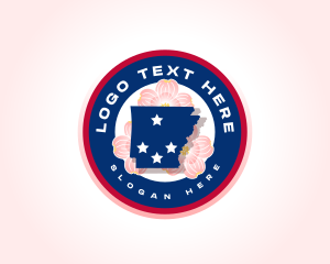 Badge - Arkansas State Flower logo design