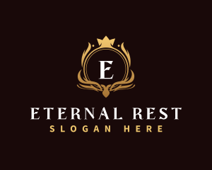 Funeral - Elegant Crown Crest logo design