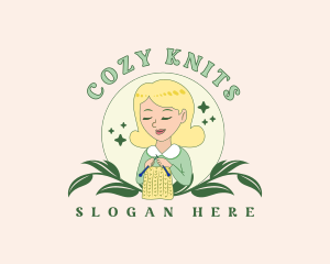 Female Crafter Knitting logo design