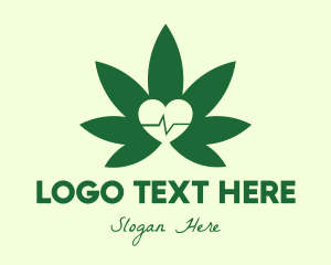 Herb - Heart Pulse Weed logo design