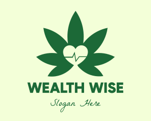 Herbal Medicine - Heart Pulse Weed logo design