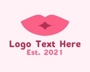 Lip Gloss - Pink Lip Kiss Cosmetics logo design