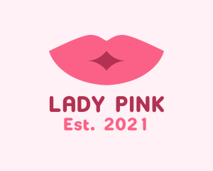 Pink Lip Kiss Cosmetics logo design