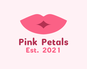 Pink Lip Kiss Cosmetics logo design