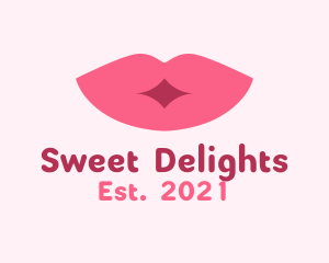 Pink Lip Kiss Cosmetics logo design