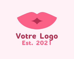 Esthecian - Pink Lip Kiss Cosmetics logo design