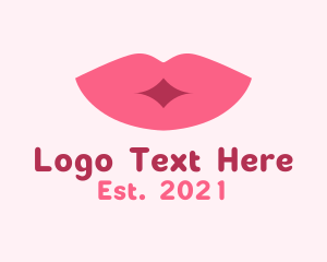 Beauty Salon - Pink Lip Kiss Cosmetics logo design