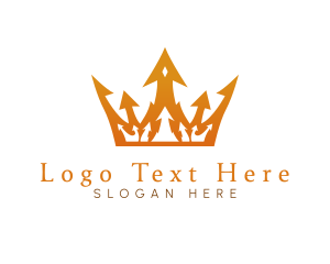 Tiara - Gold Arrow Crown logo design