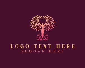 Leaf - Woman Tree Heart logo design