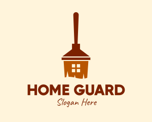 Brown Home Broomstick logo design