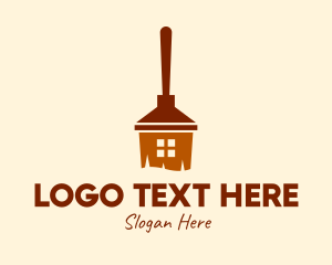 Window - Brown Home Broomstick logo design