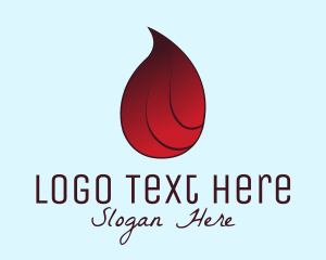 Hot - Red Flame Droplet logo design