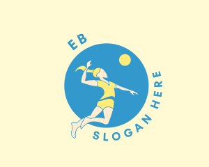 Ball - Volleyball Jump Serve logo design