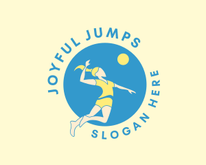 Volleyball Jump Serve logo design