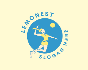 League - Volleyball Jump Serve logo design