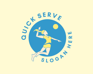 Volleyball Jump Serve logo design