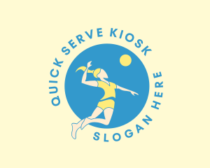 Volleyball Jump Serve logo design