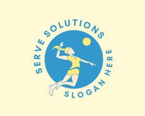 Serve - Volleyball Jump Serve logo design