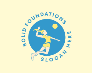 Sports - Volleyball Jump Serve logo design