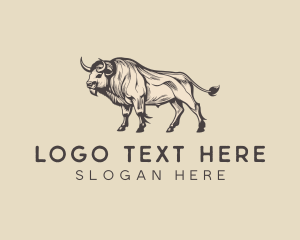 Bovine - Bison Bovine Wildlife logo design