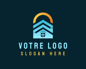 Safety - House Roofing Lock logo design