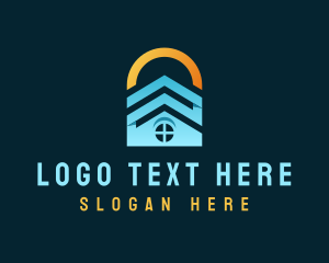 Architecture - House Roofing Lock logo design