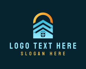 Lock - House Roofing Lock logo design