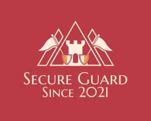 Defense - Medieval Castle Triangle logo design
