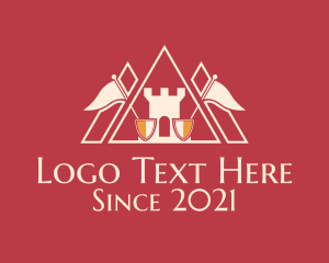 Viking - Medieval Castle Triangle logo design