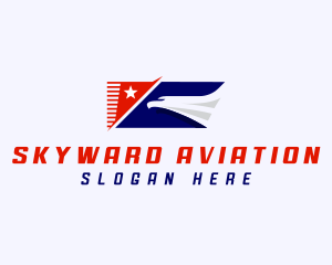 Aviation Eagle Flag logo design